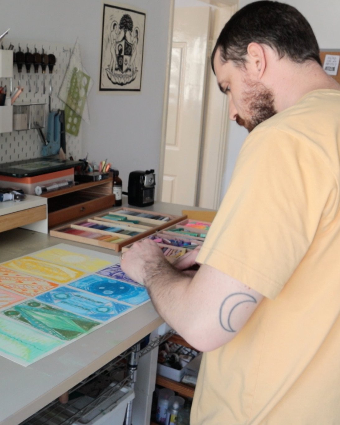 James at work in the studio